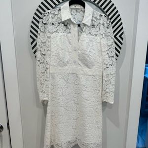 Shoshanna white lace highland dress